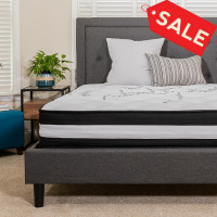 Flash Furniture CL-E230P-R-K-10-GG Capri Comfortable Sleep 10 Inch CertiPUR-US Certified Hybrid Pocket Spring Mattress, King Mattress in a Box